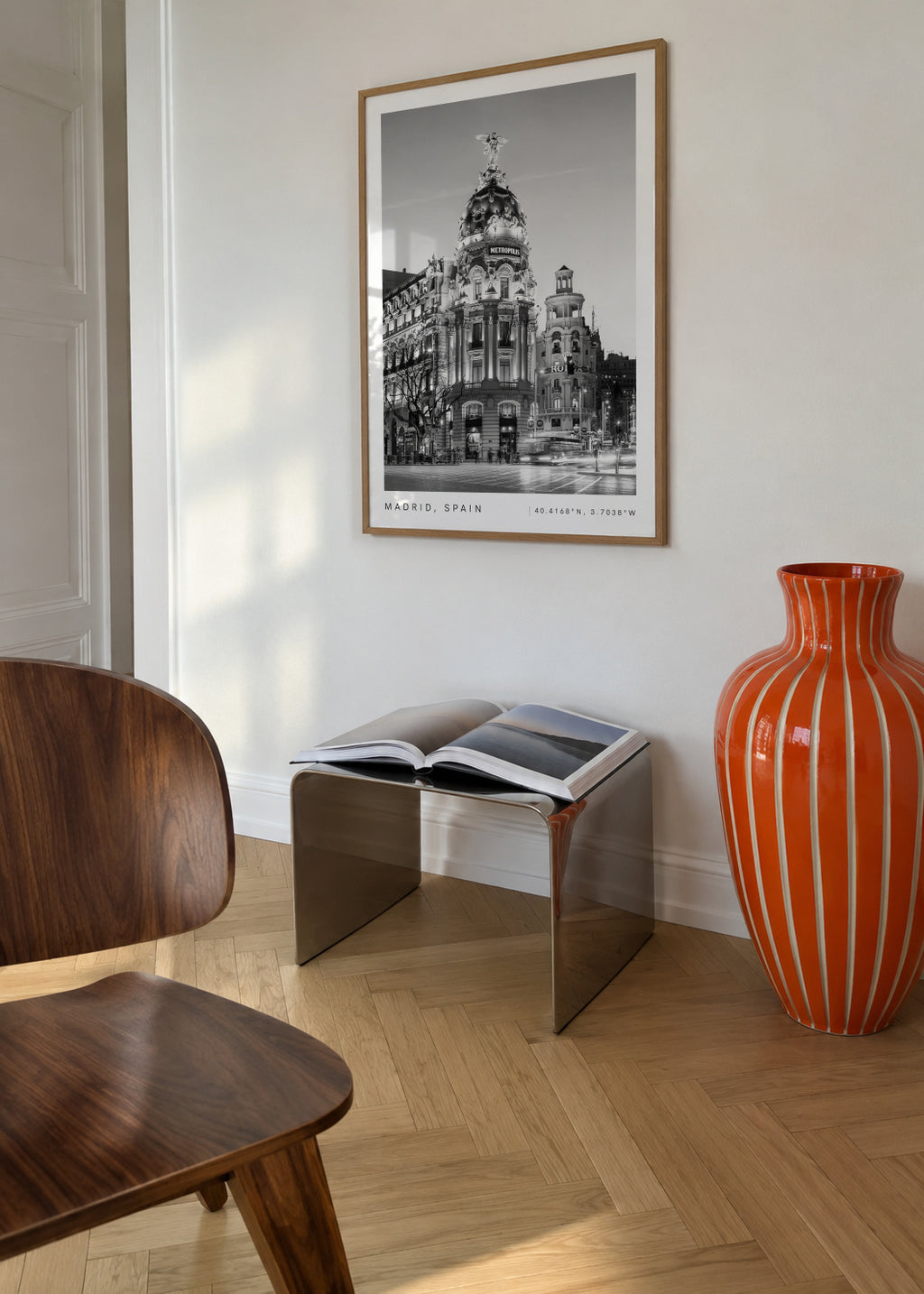 Madrid Spain coordinates poster - Framed poster in an interior