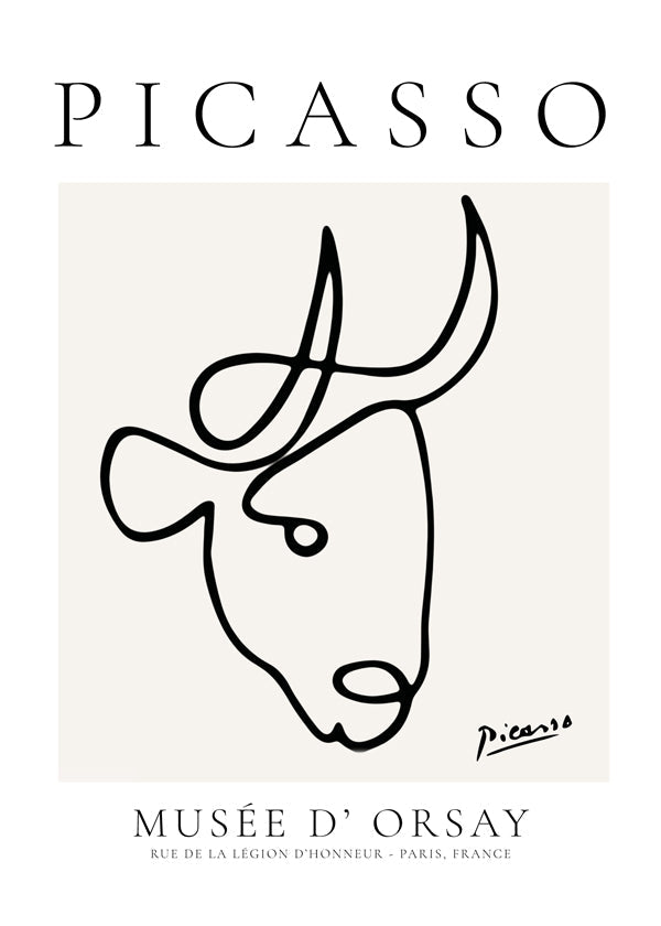 Stier als Linienzeichnung von Picasso