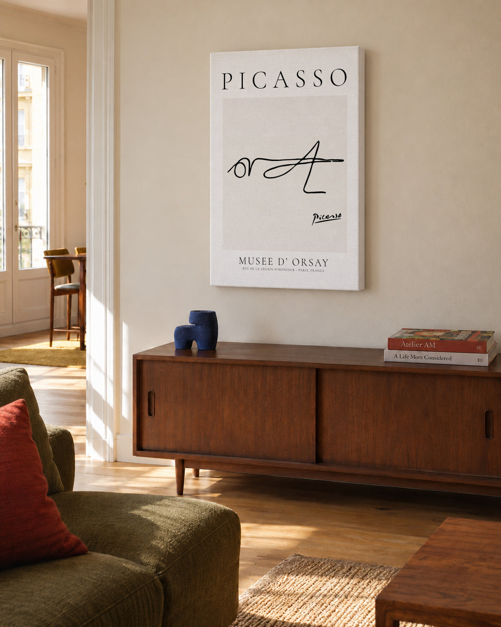 Pablo Picasso Animals Drawings Grasshopper - Unframed canvas in an interior