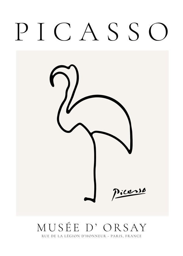 Pablo Picasso Animals Drawing Flamingo