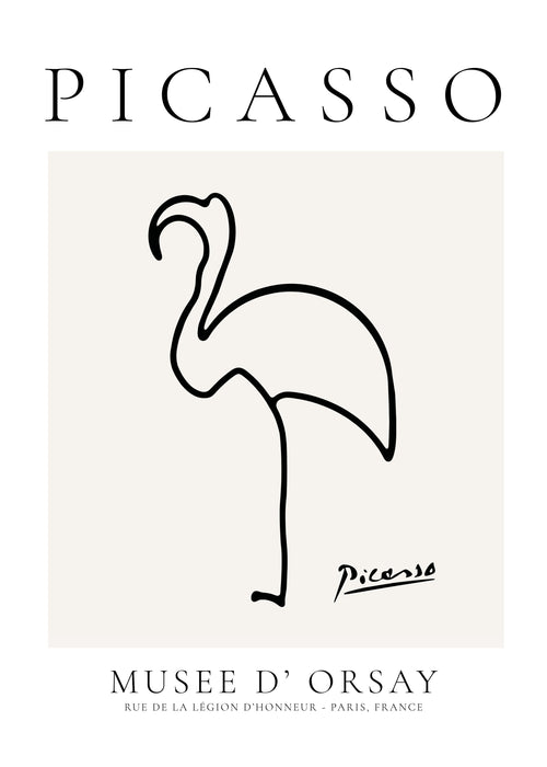Pablo Picasso Animals Drawing Flamingo - Obra sin marco