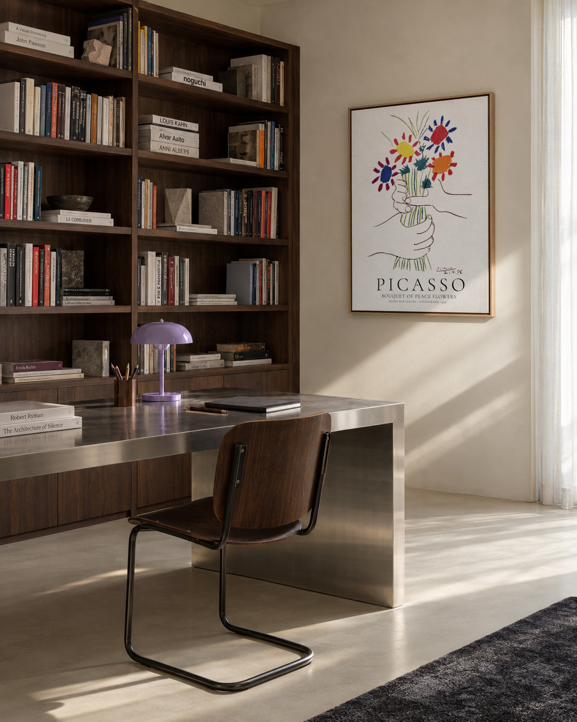 Pablo Picasso Bouquet Of Peace - Framed canvas in an interior