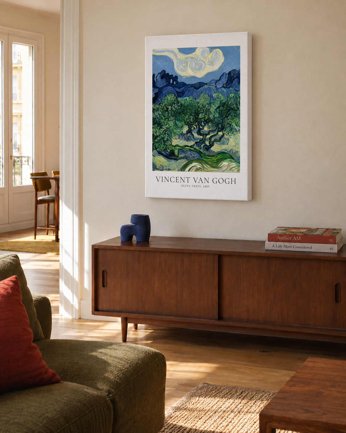 Vincent Van Gogh Olive trees - Unframed canvas in an interior