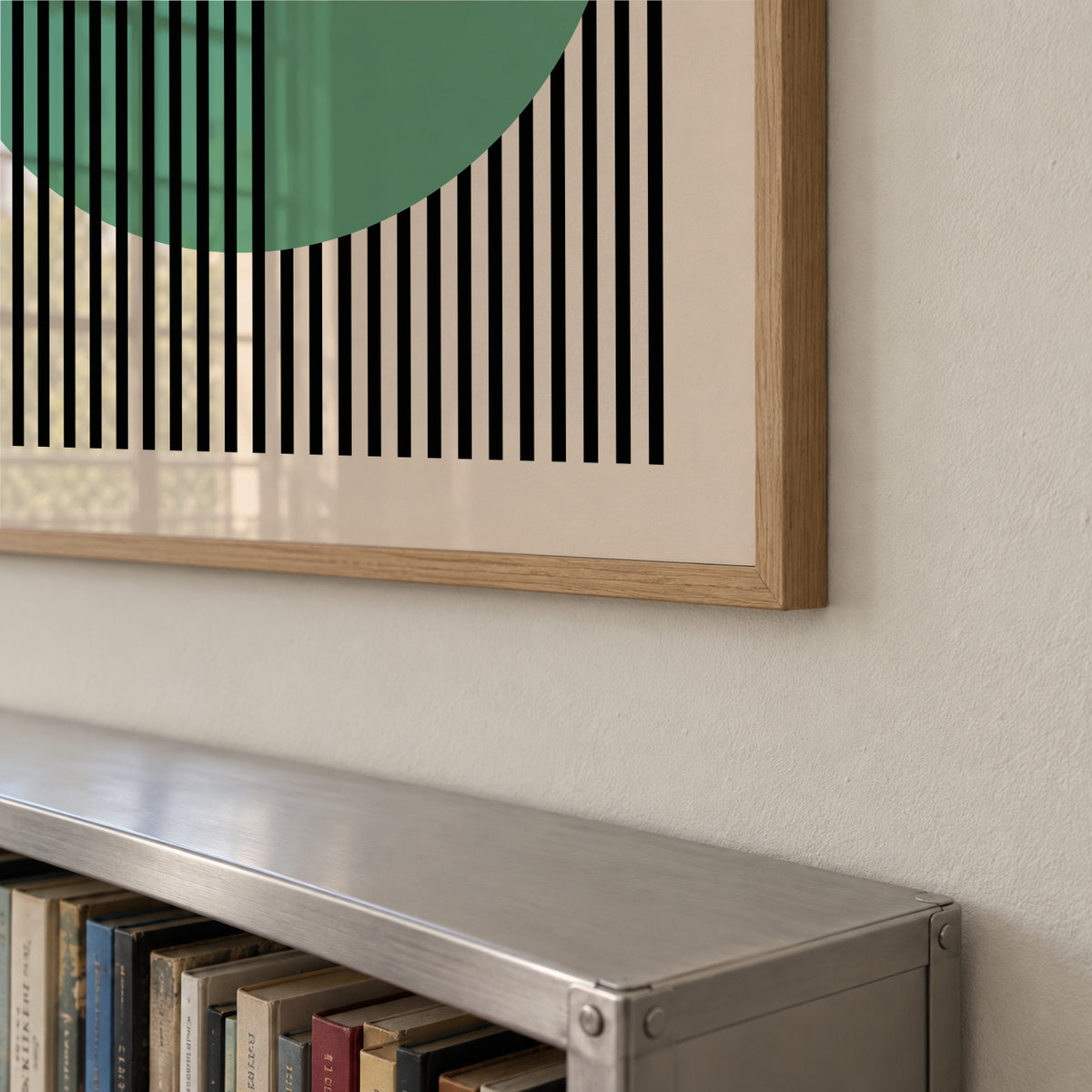 Bauhaus Green Circle - Framed poster detail