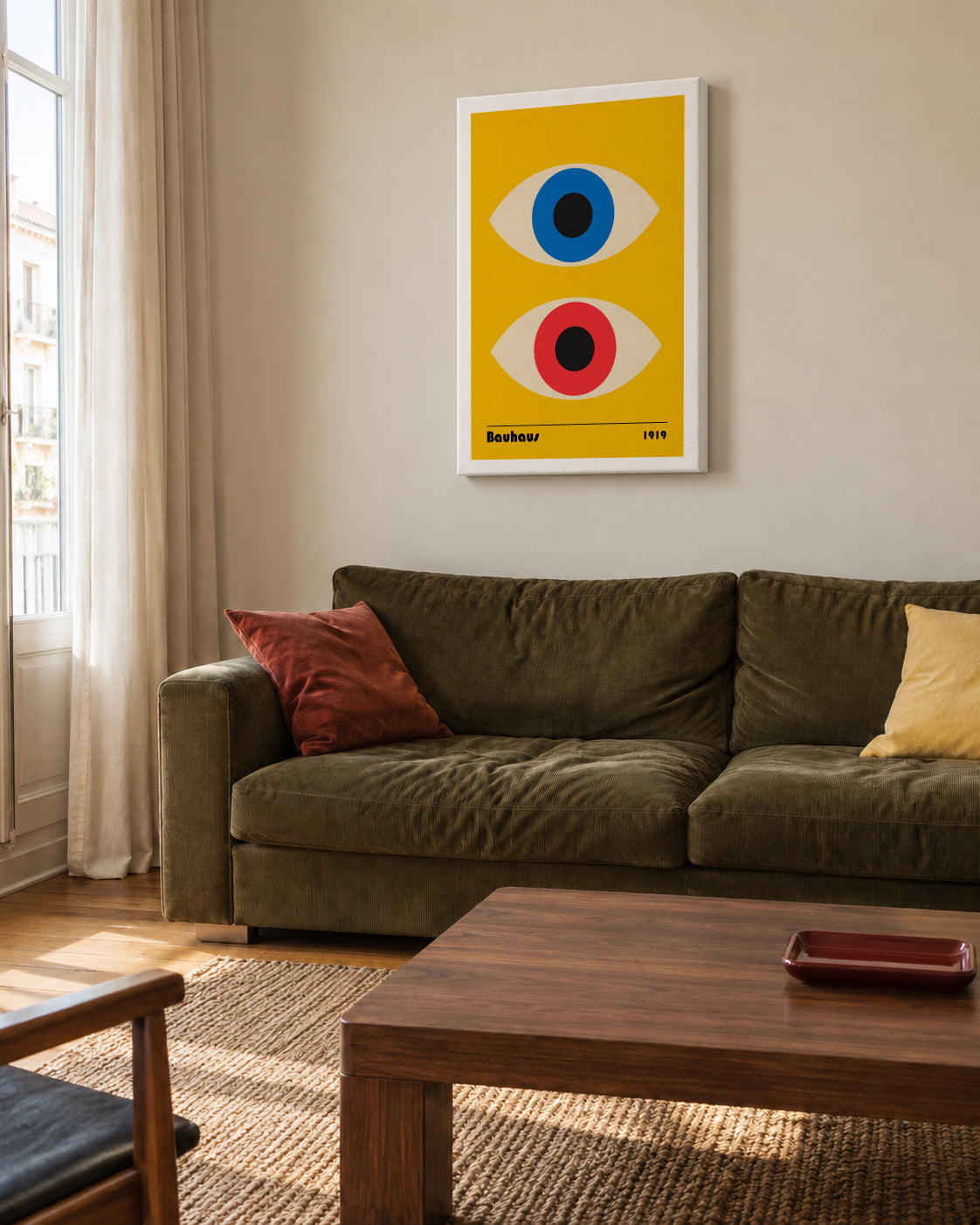 Bauhaus Eyes - Unframed canvas in an interior