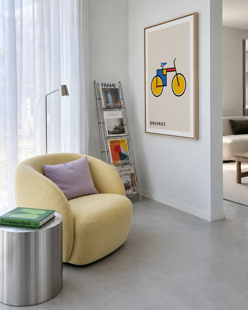 Bauhaus bicycle - Framed canvas in an interior