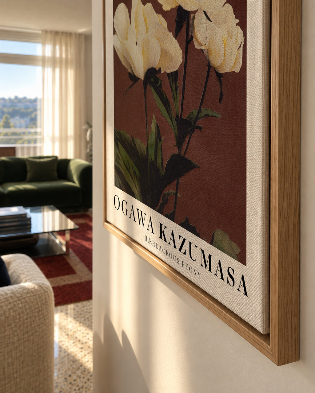 Ogawa Kazumasa peony - Framed canvas detail