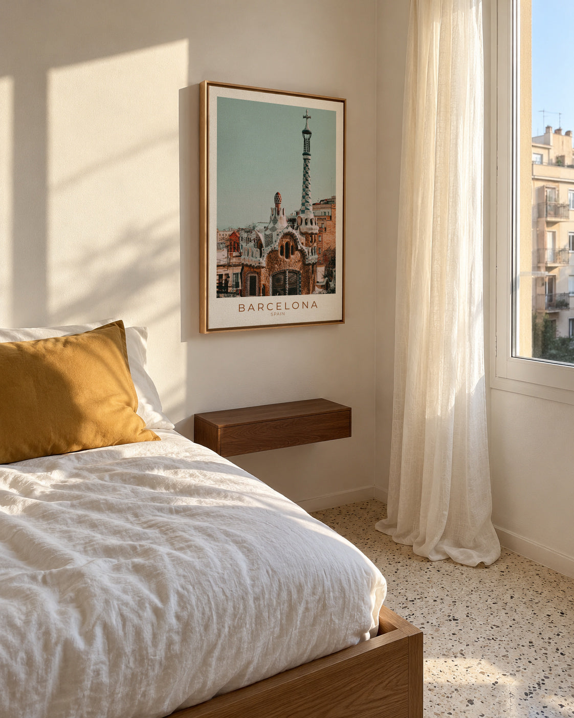 Spain Collection Barcelona - Framed canvas in an interior