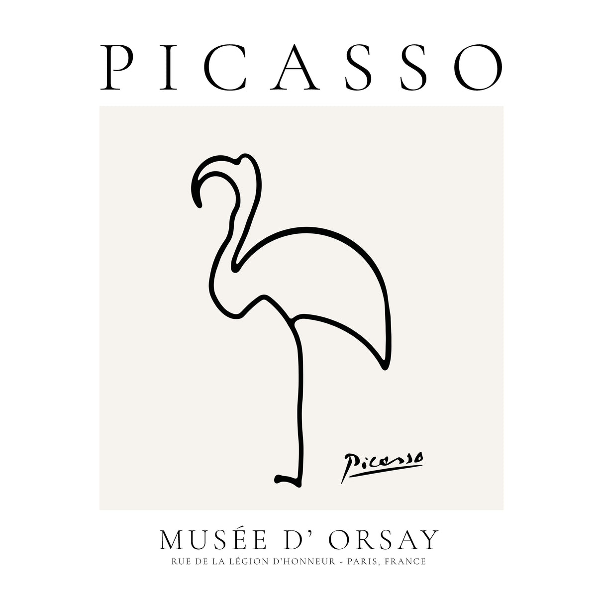Pablo Picasso Animals Drawing Flamingo II - Unframed art print