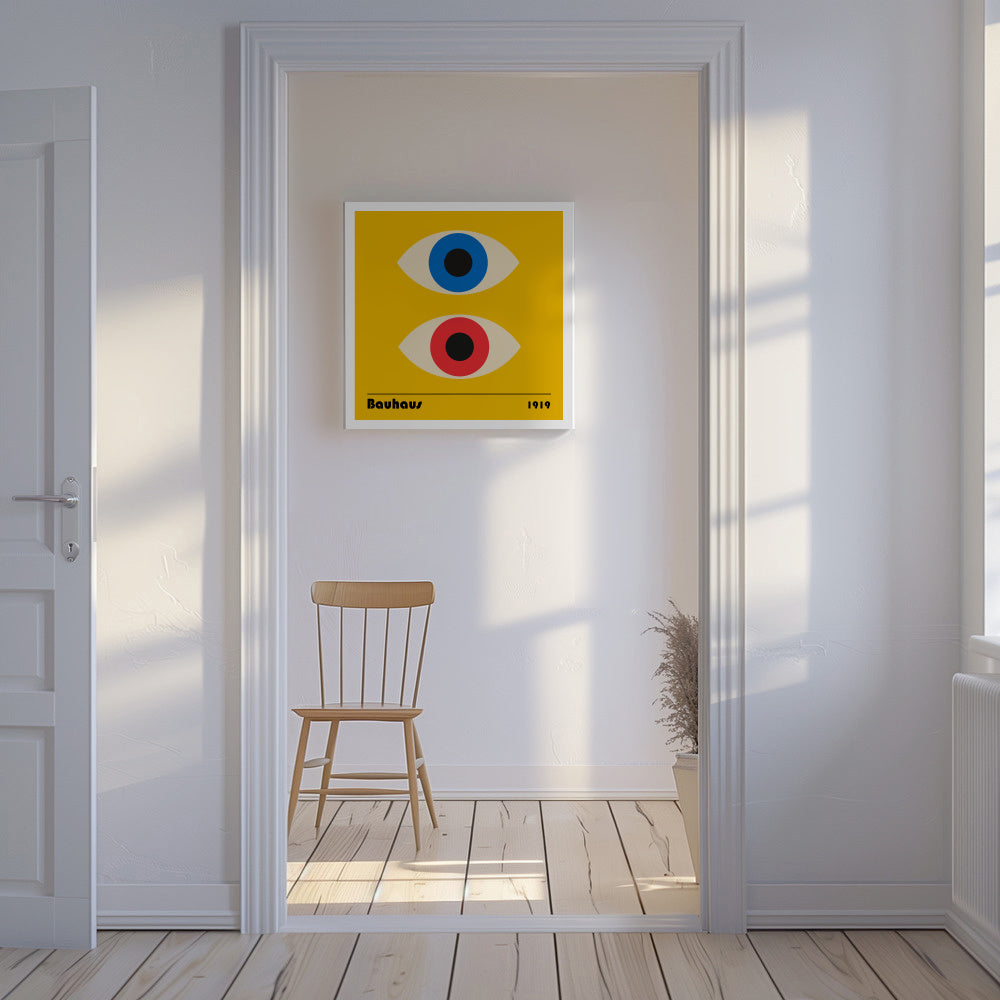 Bauhaus Eyes II - Unframed canvas in an interior