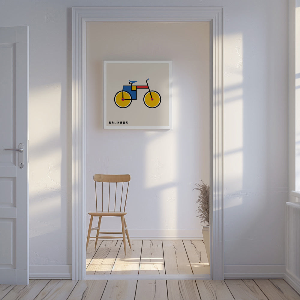 Bauhaus bicycle II - Unframed canvas in an interior