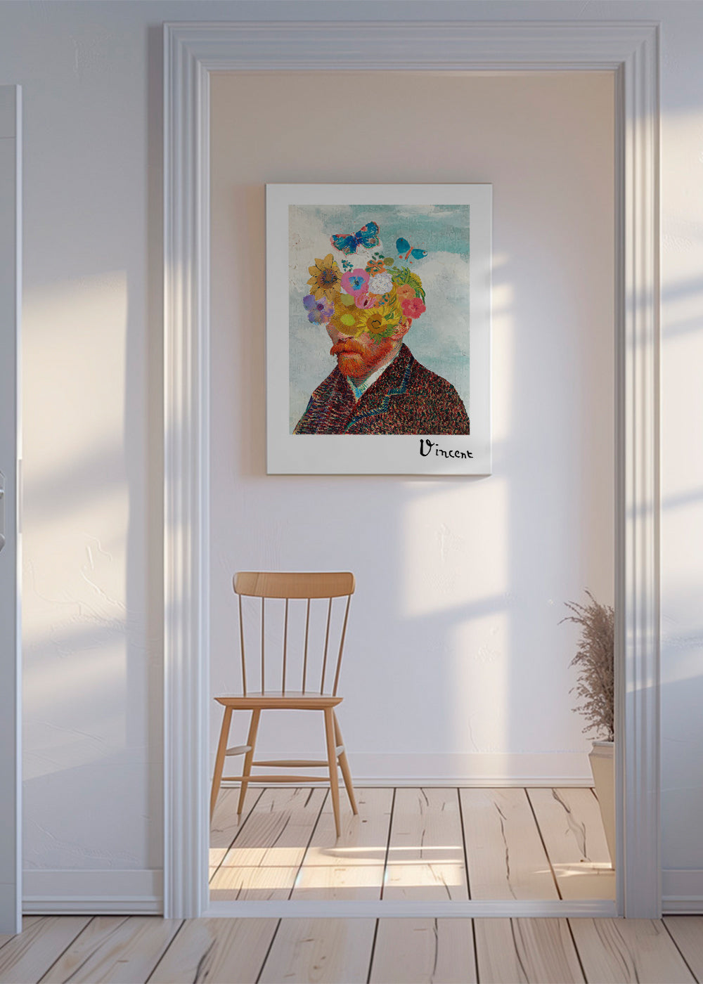 Vincent van Gogh inspired self-portrait & flower remixed