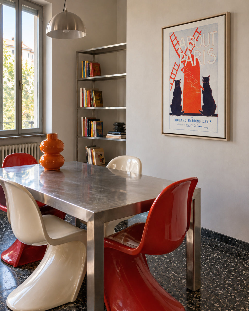 About Paris Vintage poster by Edward Penfield - Framed canvas in an interior