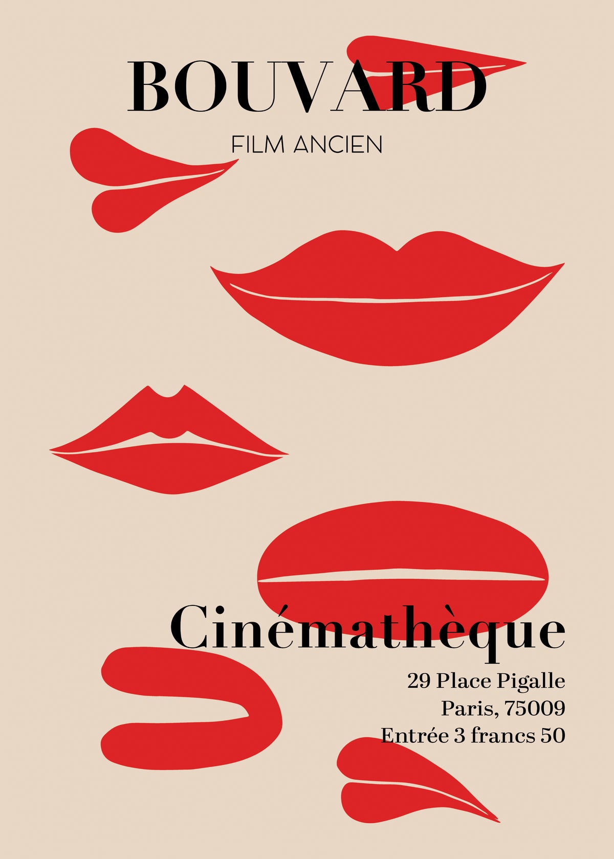 Bouvard Cinémathéque 1969 Film Poster - Unframed art print