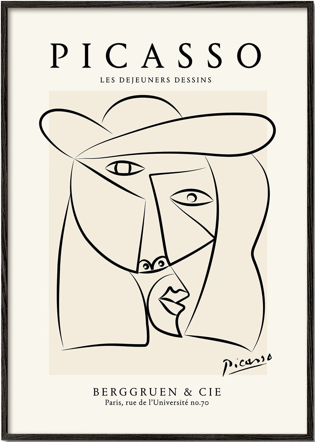 Picasso Woman in a Hat Sktech Poster