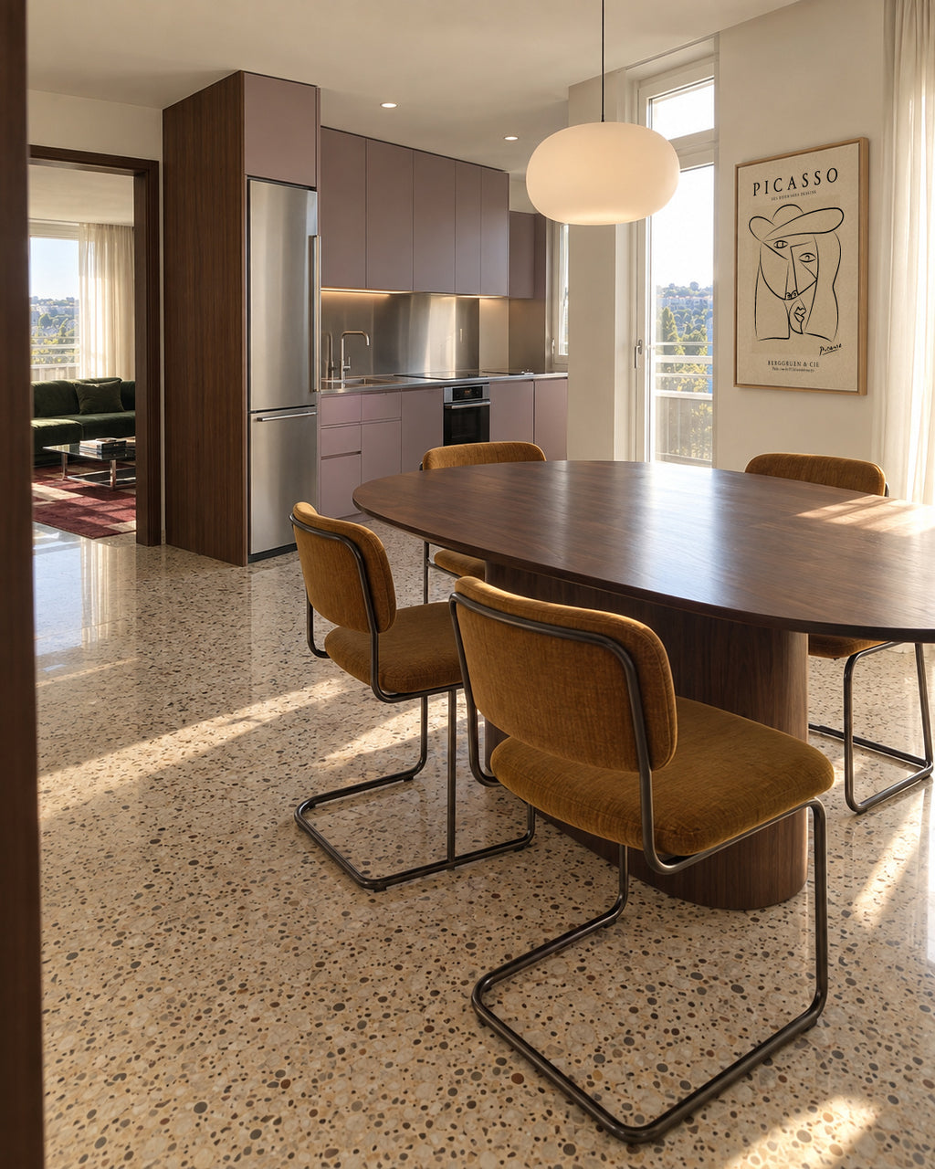 Picasso Woman in a Hat Sktech Poster - Framed canvas in an interior