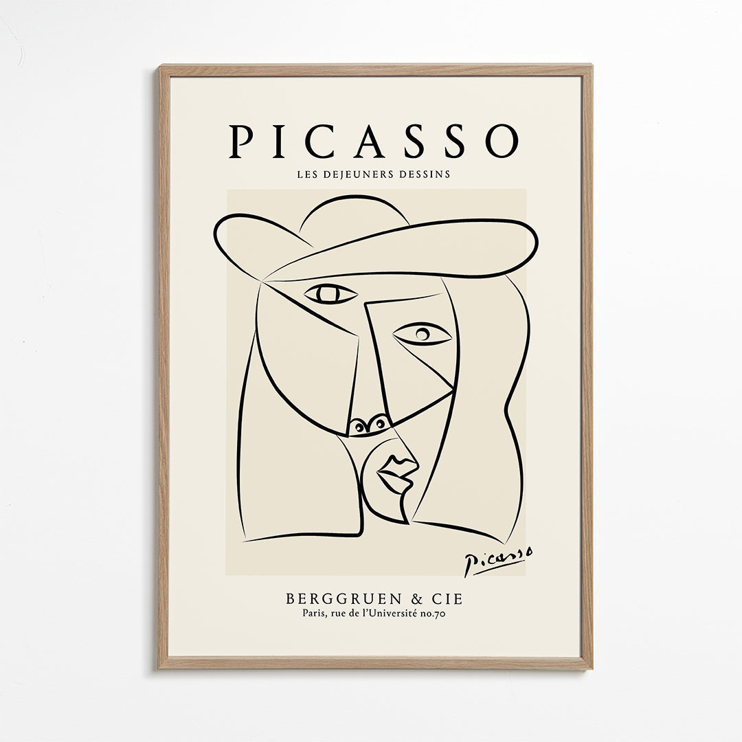 Picasso Woman in a Hat Sktech Poster