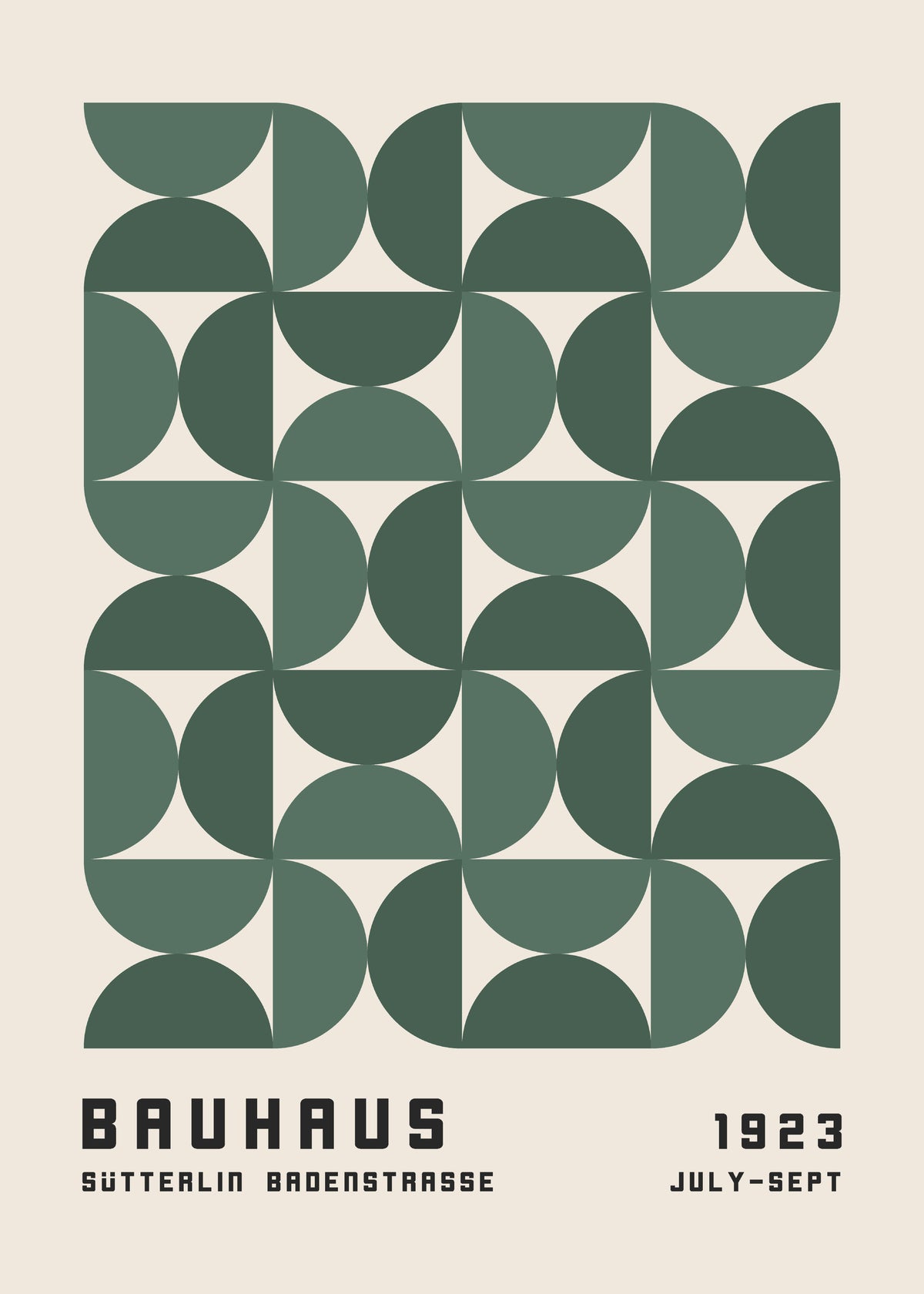 Bauhaus Green Exhibition Poster - Obra sin marco