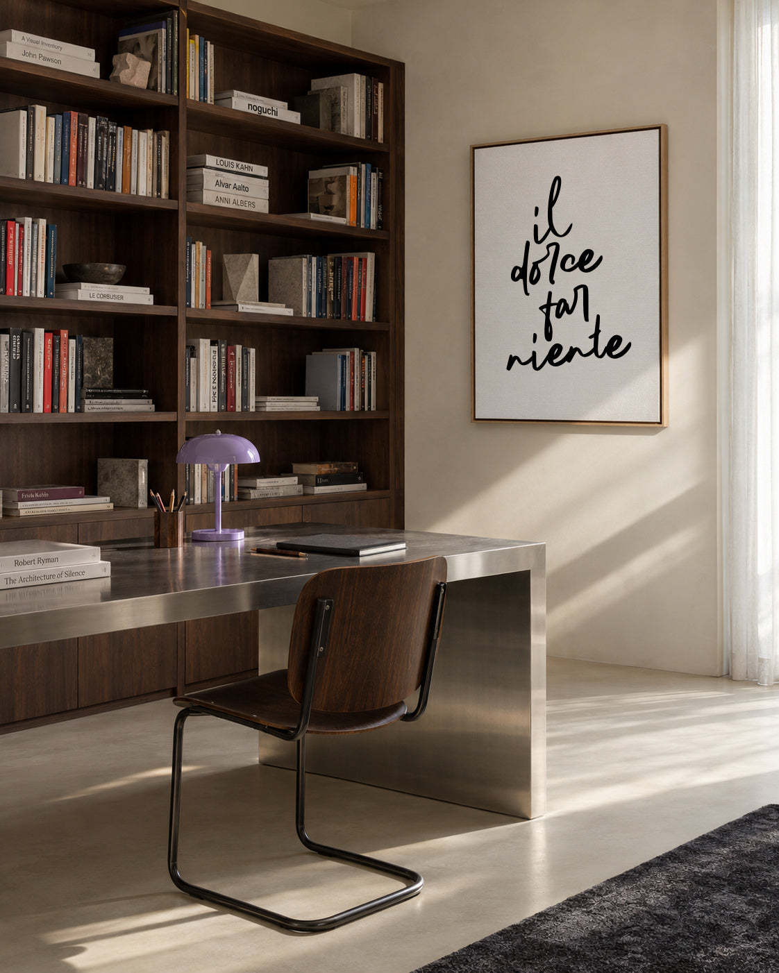 Il dolce far niente Poster - Framed canvas in an interior