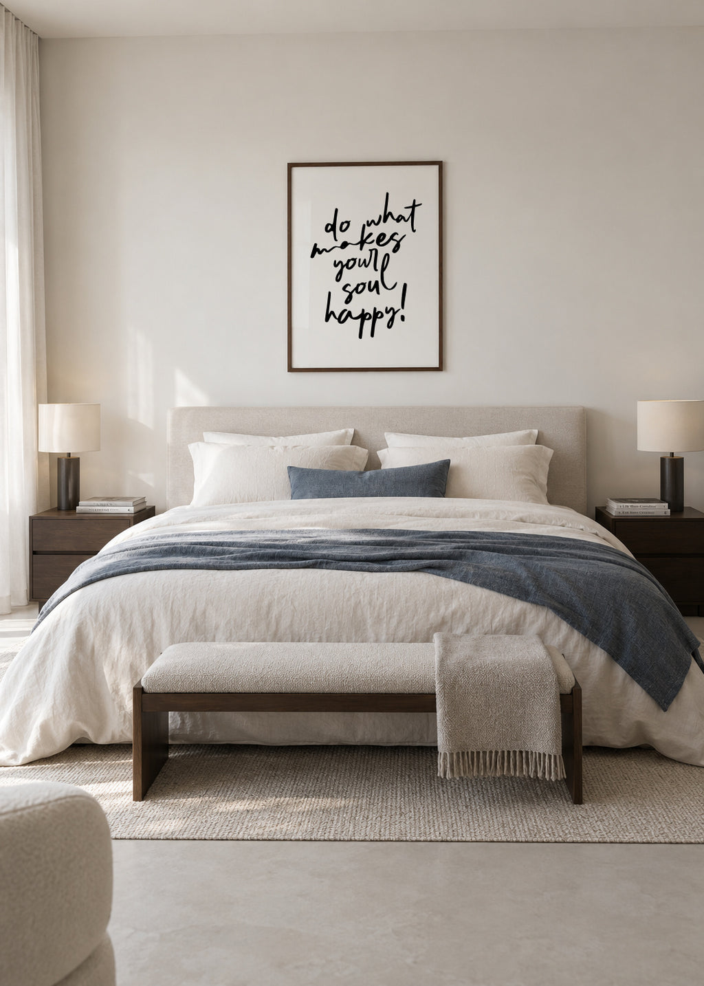 Do what makes your soul happy quote poster - Framed poster in an interior
