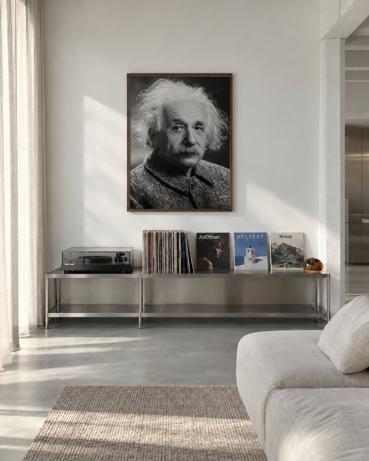 Albert Einstein vintage photograph - Framed poster in an interior