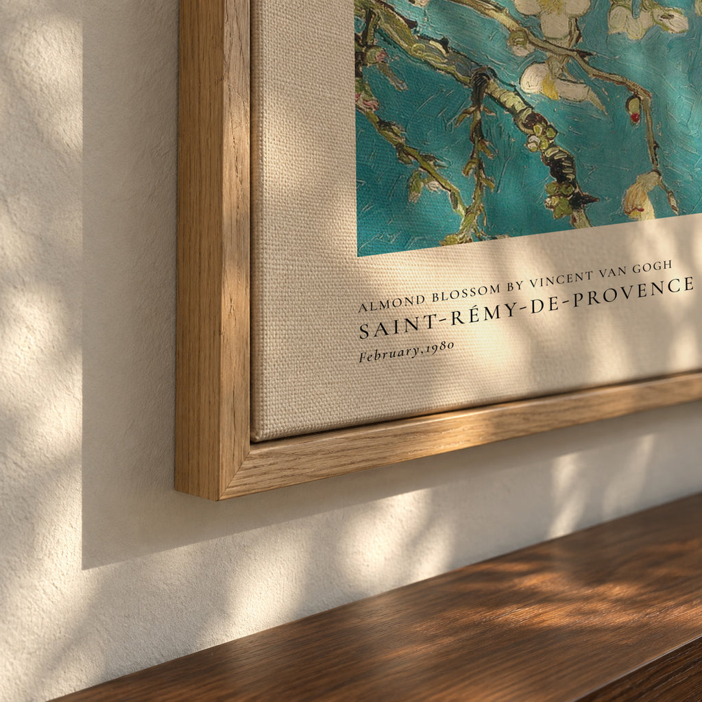 Almond blossom by Vincent van Gogh - Square - Framed canvas detail