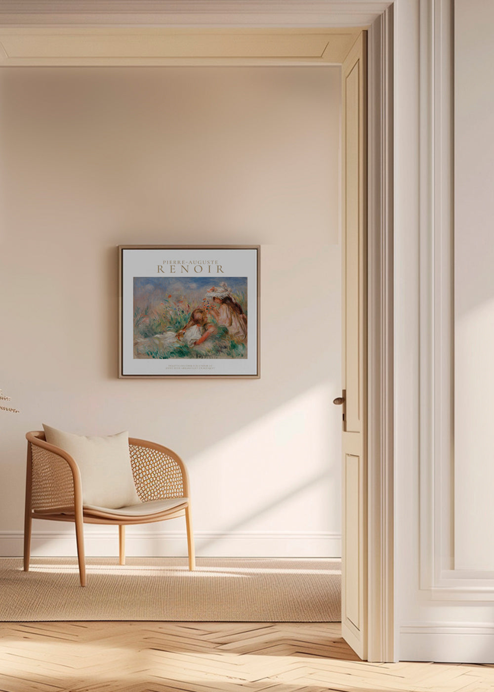 Girls in the Grass Arranging a Bouquet by Pierre-Auguste Renoir - Square