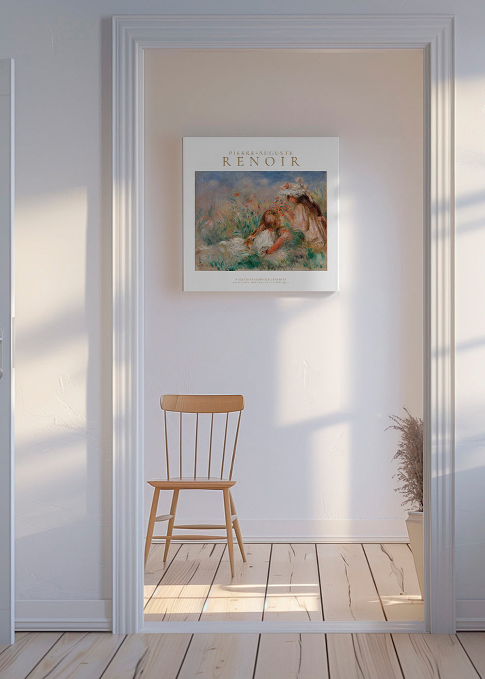 Girls in the Grass Arranging a Bouquet by Pierre-Auguste Renoir - Square