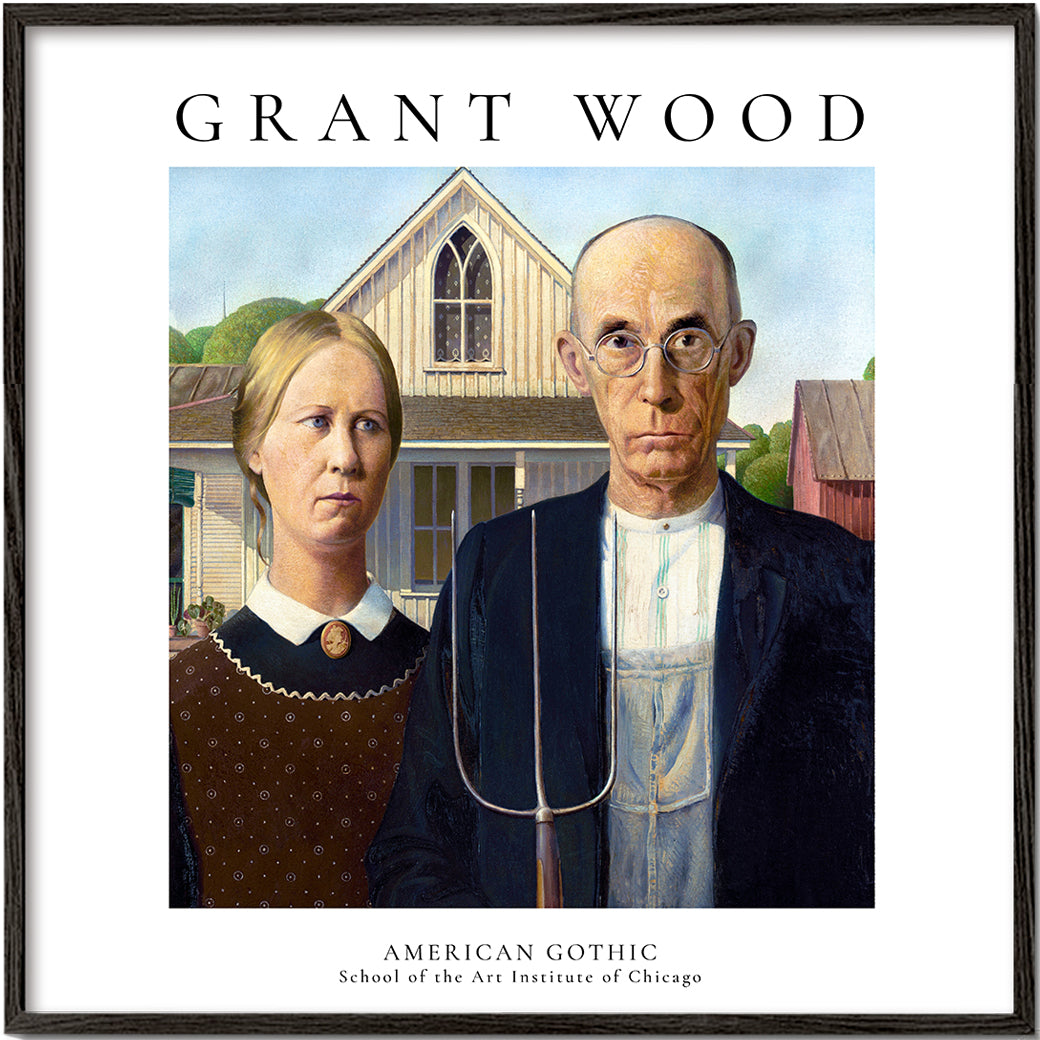 American Gothic by Grant Wood  - Square