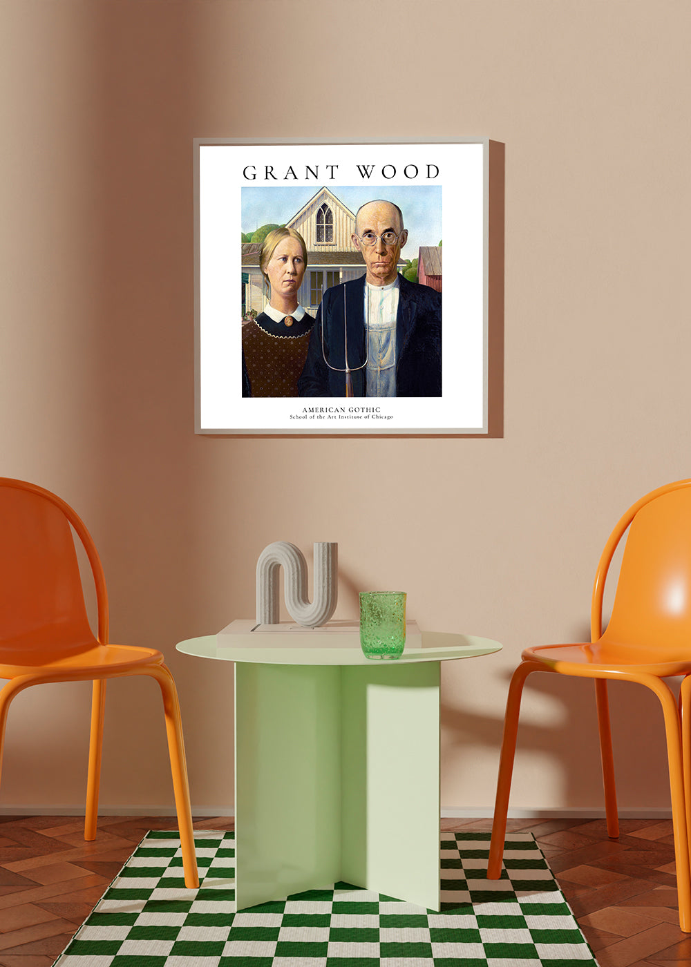 American Gothic by Grant Wood  - Square