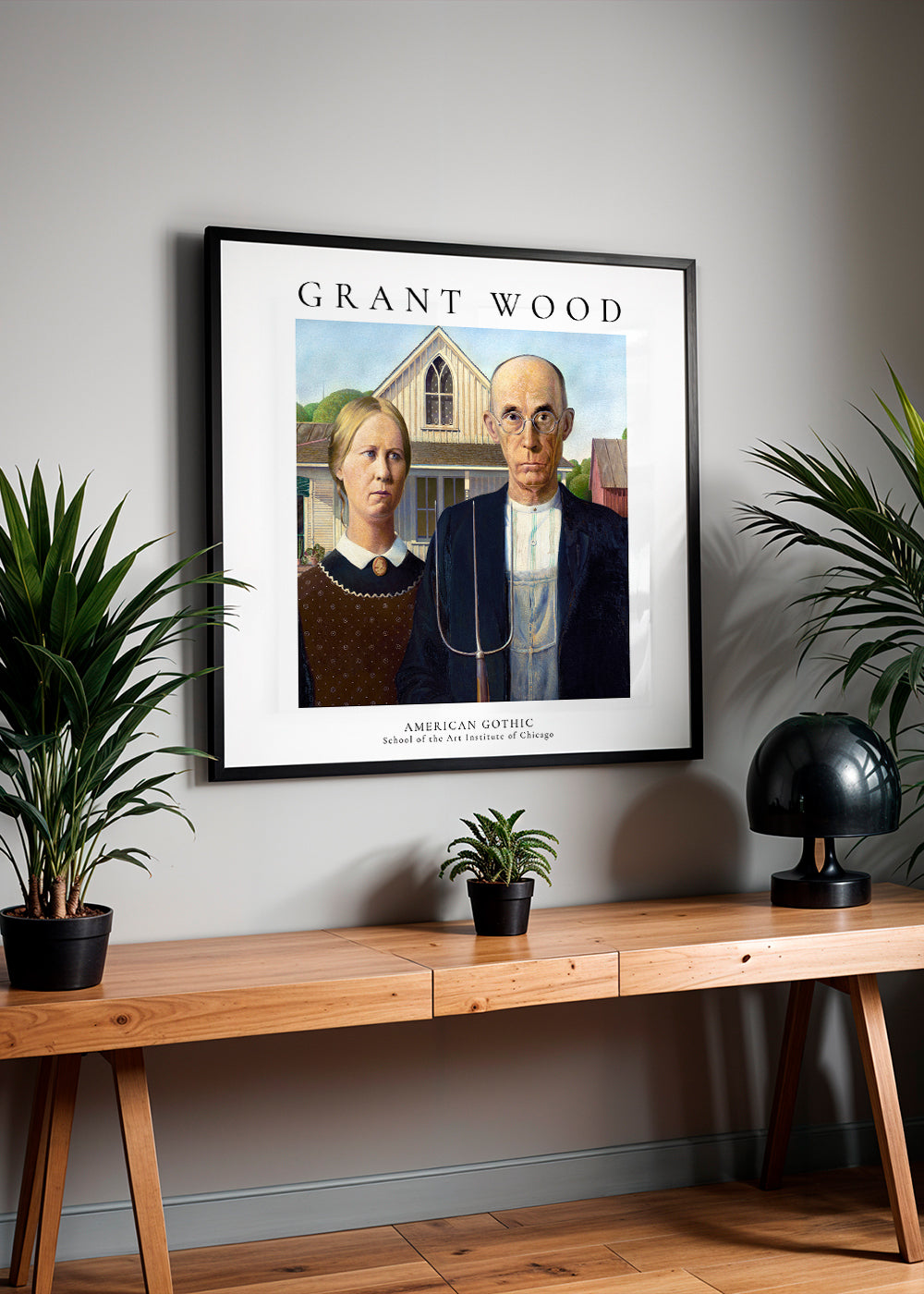 American Gothic by Grant Wood  - Square