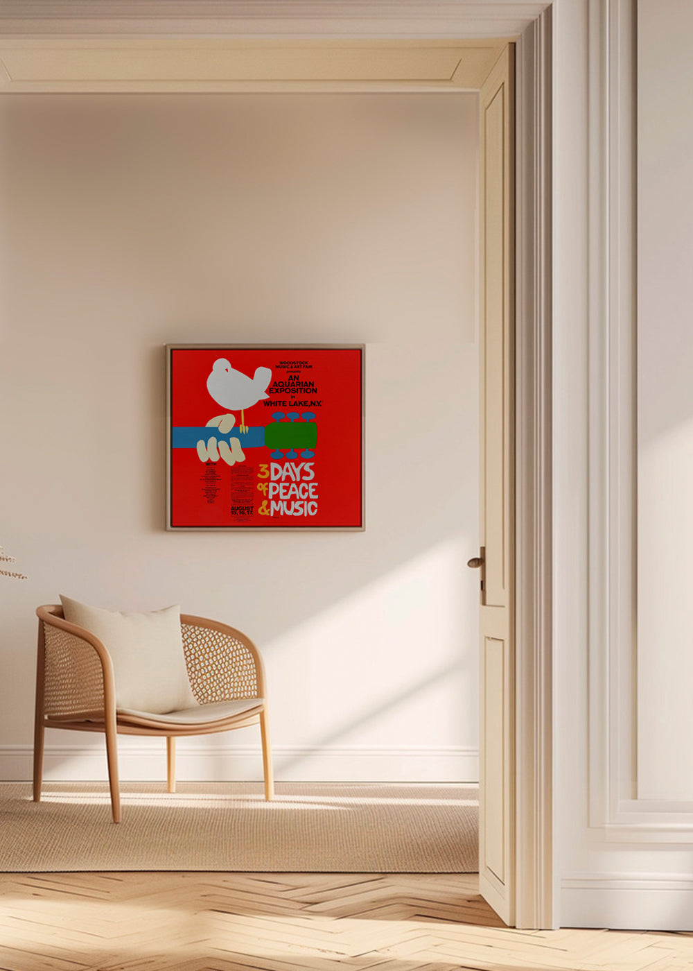 Woodstock 1969 Poster -  3 days of peace & music - Square