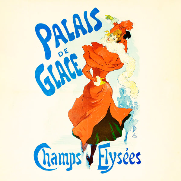 Vintage poster for the Palais de Glace ice skating rink, Champs-Elysees, Paris - Square