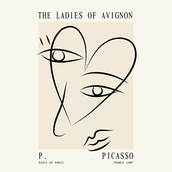 Picasso Ladies of Avignon sketch Poster - Square