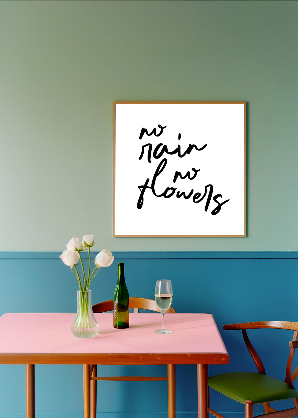 No Rain No Flowers Poster - Square