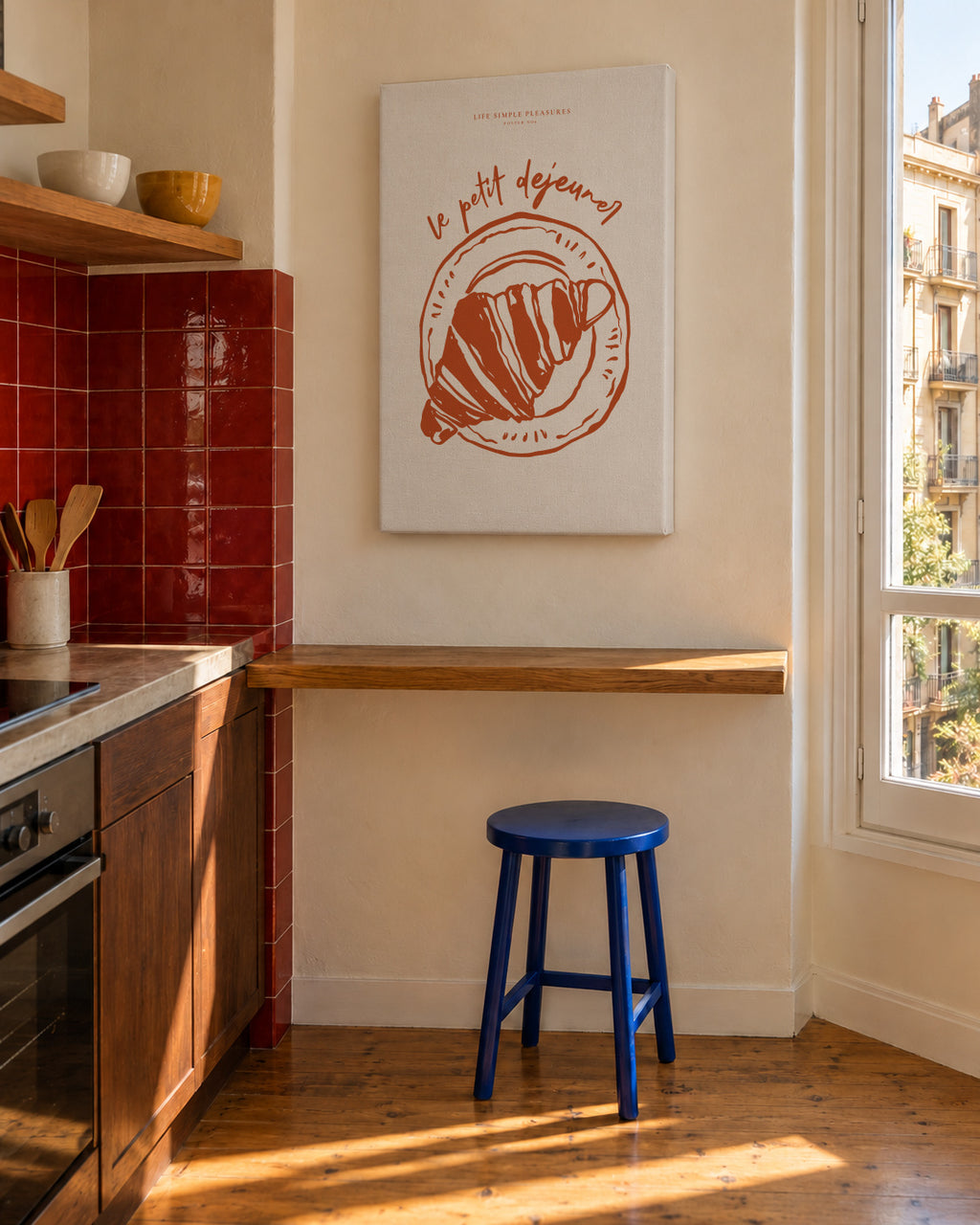 Life Simple simple pleasures - Le petit dejeuner - Unframed canvas in an interior