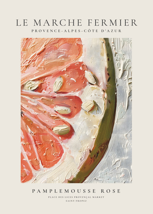 Le marche fermier - PAMPLEMOUSSE ROSE - Unframed art print