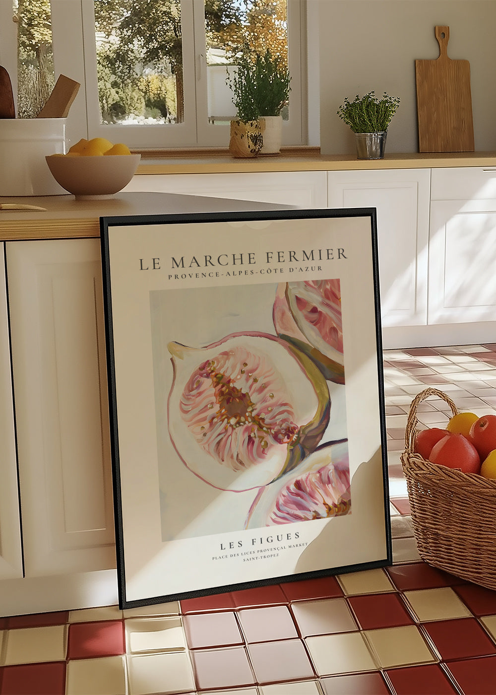 Le marche fermier - LES FIGUES - Framed poster in an interior