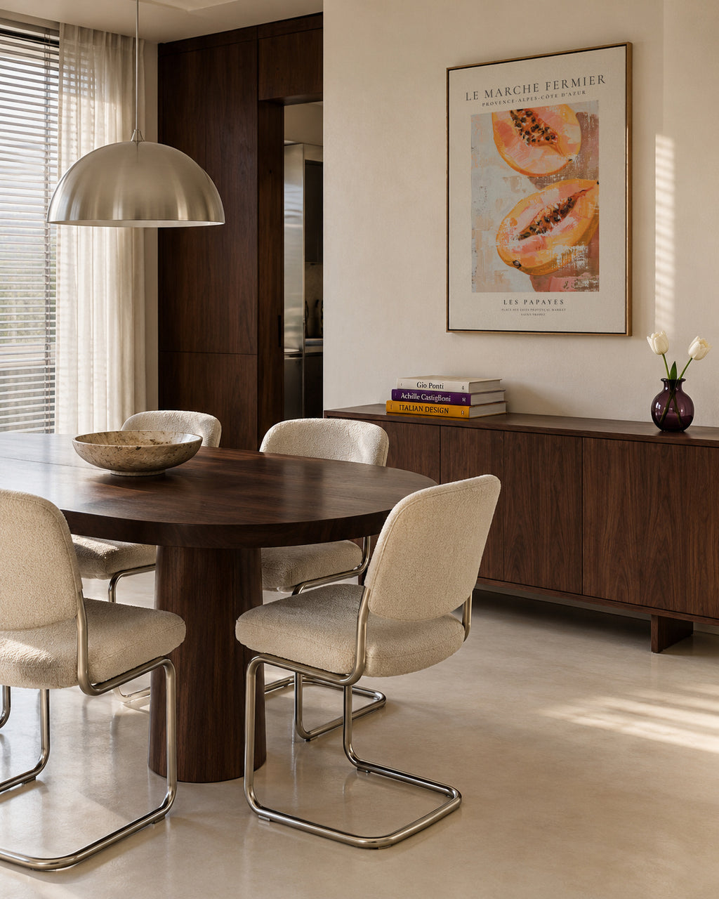 Le marche fermier - LES PAPAYES - Framed canvas in an interior
