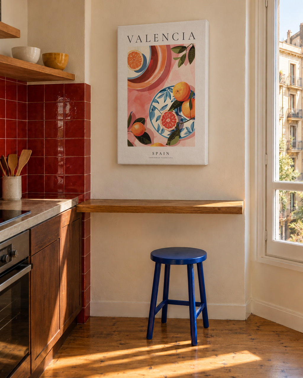 Valencia, Spain - Unframed canvas in an interior