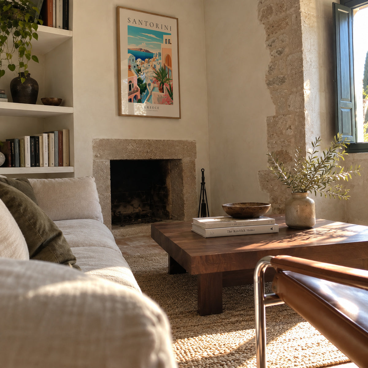 Santorini, Greece - Framed poster in an interior