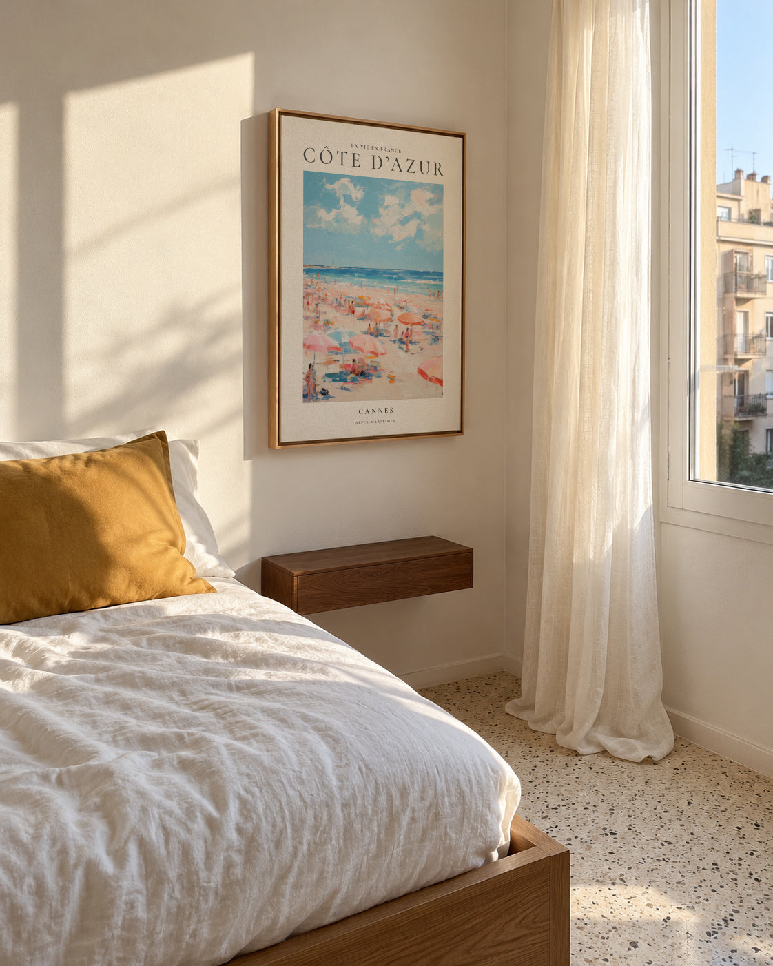 La vie en France, Cannes - Framed canvas in an interior