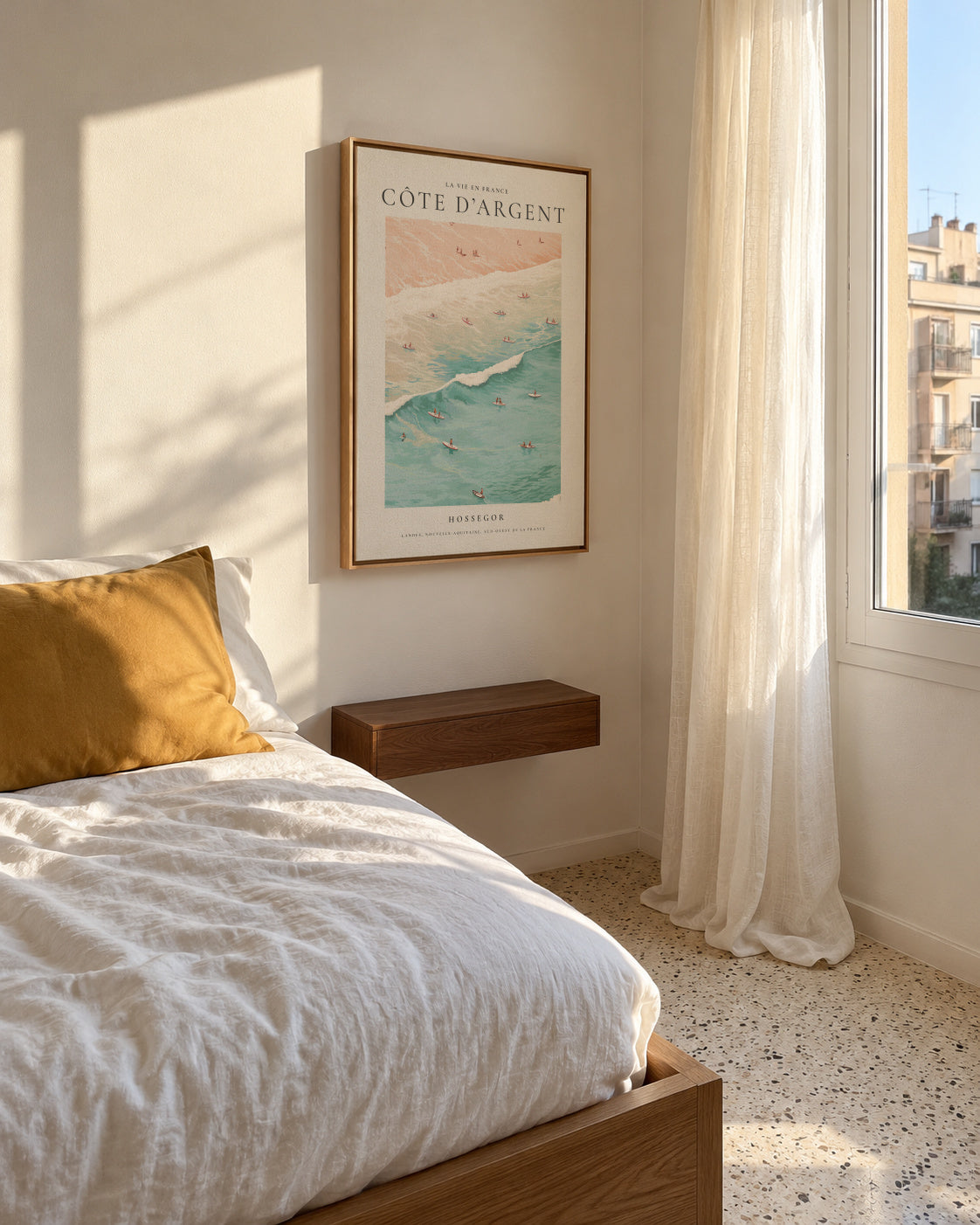 La vie en France, Côte d’Argent - Framed canvas in an interior