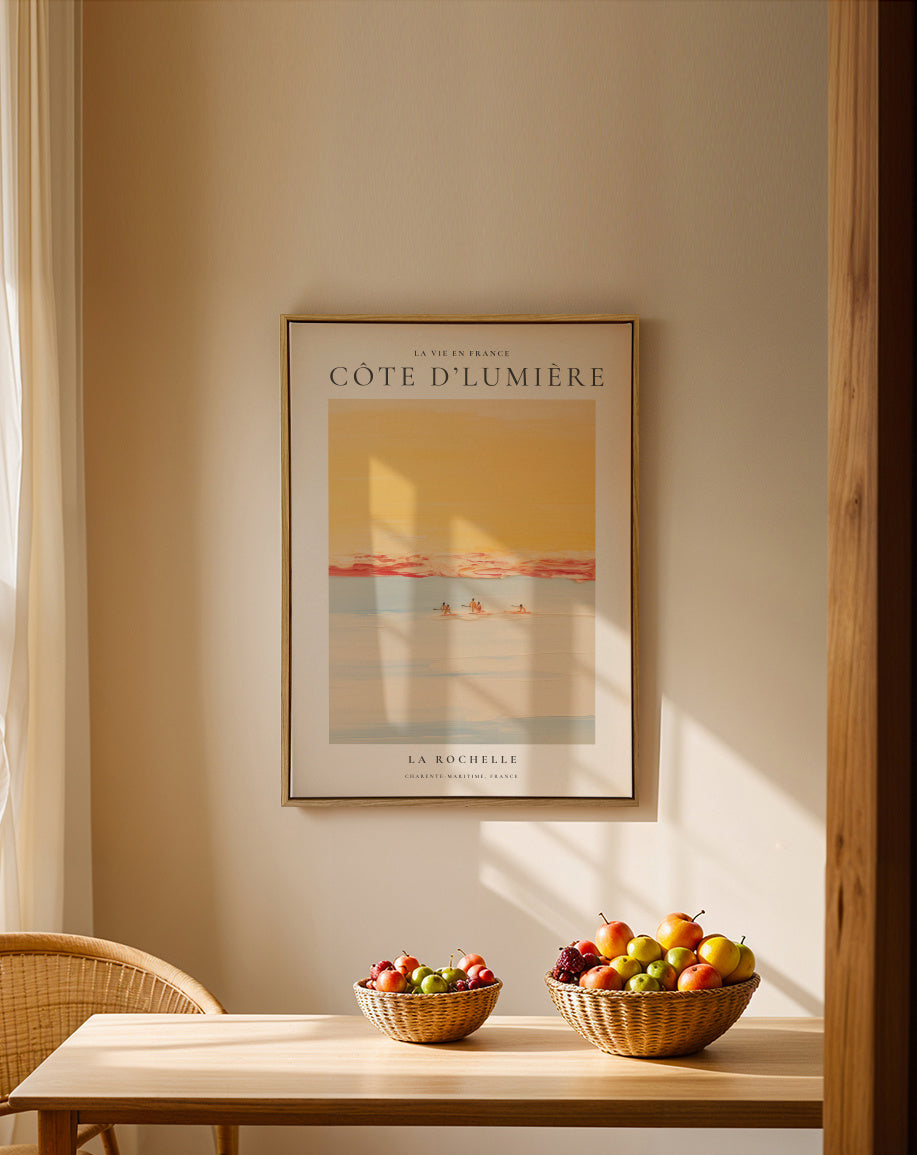La vie en France, Côte d’Lumière - Framed canvas in an interior