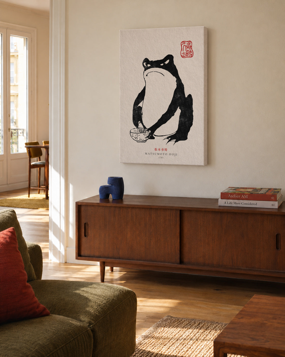 Matsumoto Hoji, Frog II - Unframed canvas in an interior