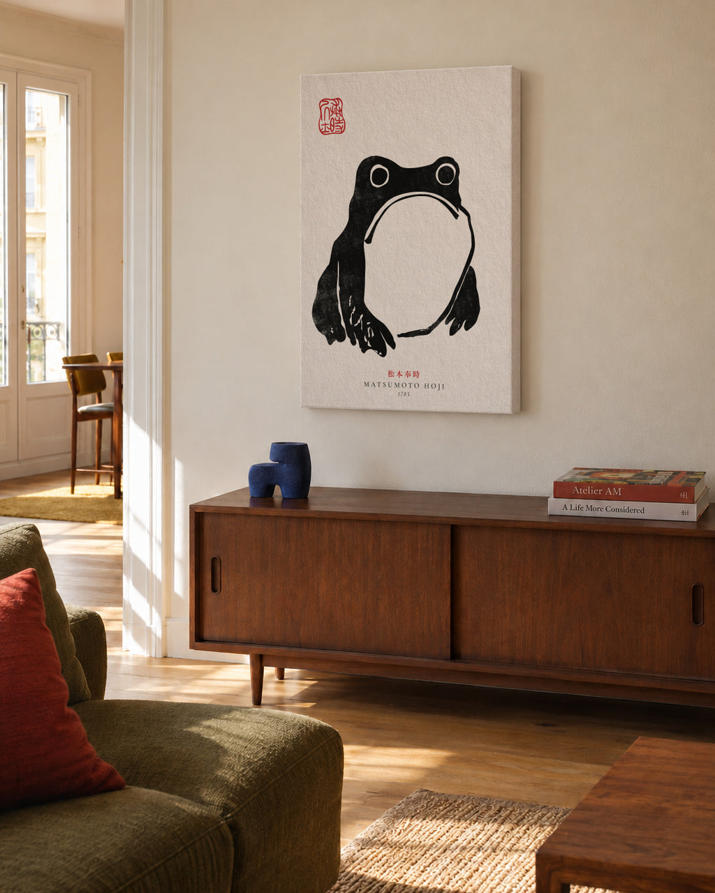 Matsumoto Hoji, Frog III - Unframed canvas in an interior
