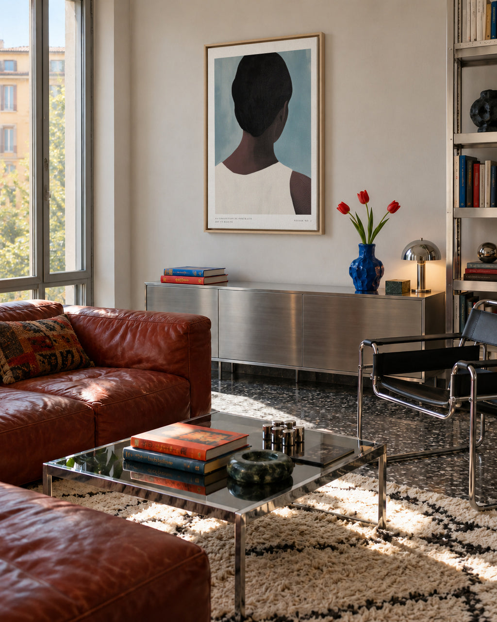 La collection de portraits - Poster No. 2 - Framed canvas in an interior