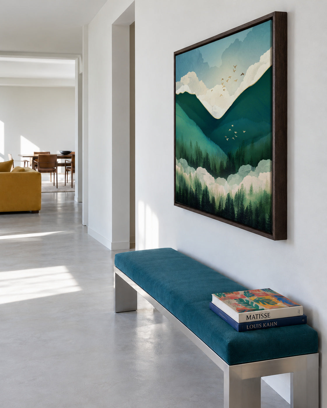 Emerald Hills Square - Framed canvas in an interior