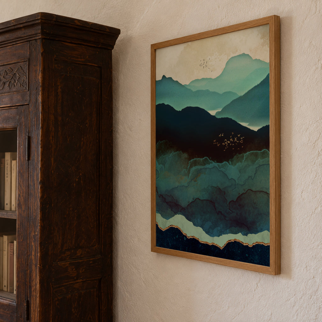 Indigo Mountains - Framed poster detail