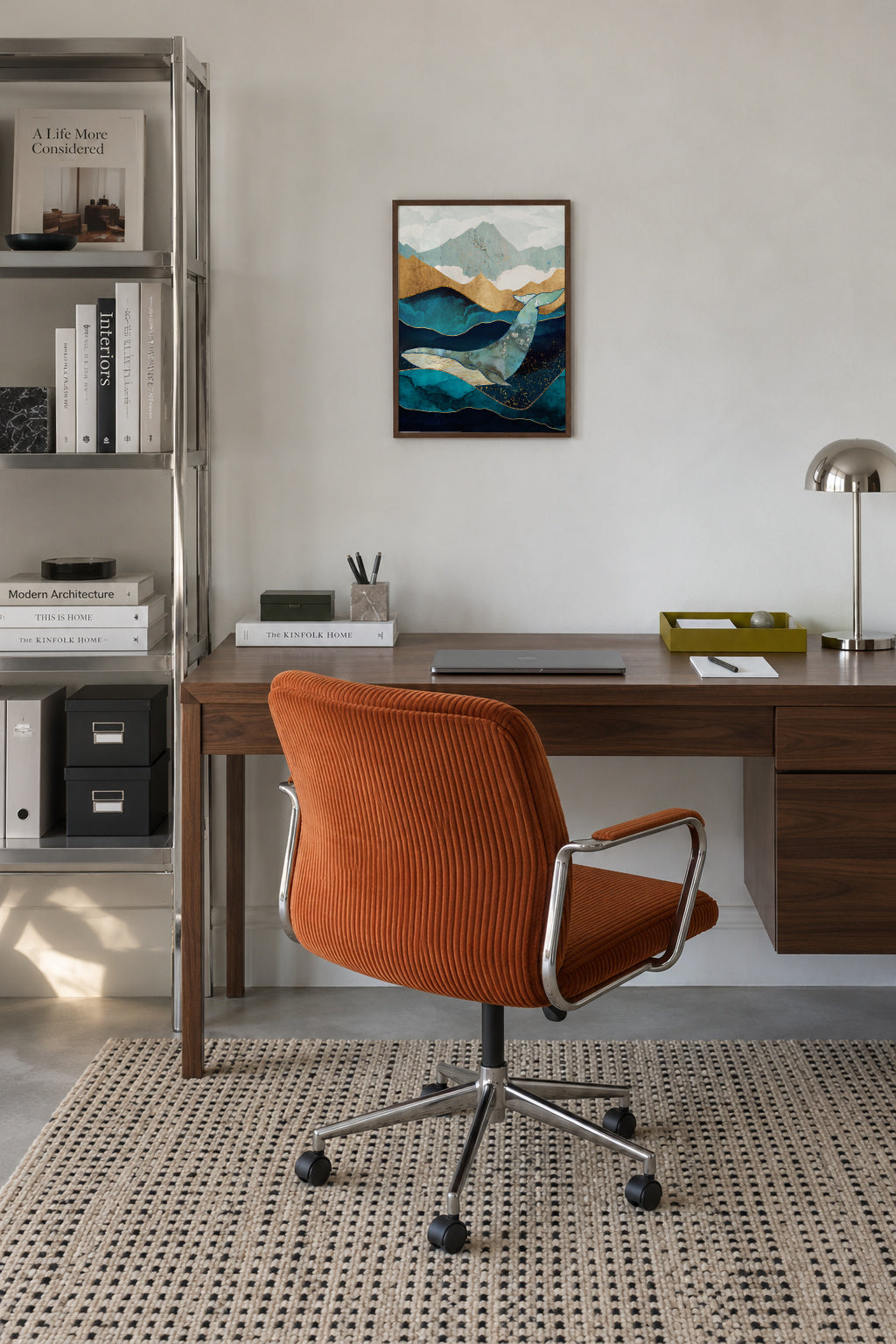 Blue Whale - Framed poster in an interior